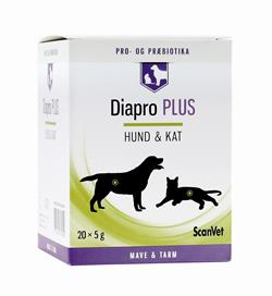 Diapro PLUS. Tilskudsfoder med tarmflora stabilisator til hund og kat. 20 breve á 5 g